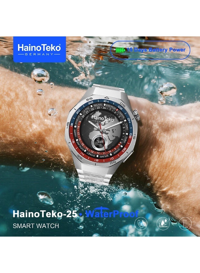 Haino Teko-25 Smart Watch with High Definition Circular AMOLED Display, Water Resistant, Supports Smart Notifications and Alerts, with 3 Straps Attached to Switch - Image 3