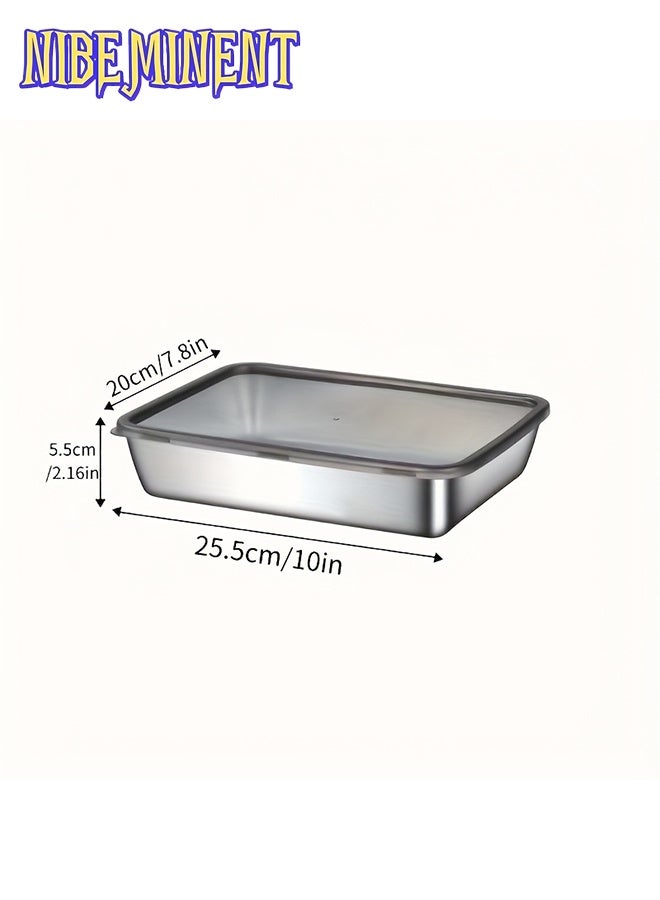 NIBEMINENT 3pcs Stainless Steel Food Storage Containers Leak-Proof, Stackable, Space-Saving - Heavy-Duty Stainless Steel Construction, Airtight Lid for Freshness - Ideal for Meal Prep, Fruits, Meats, Veggies, Leftovers, Fridge, Freezer, Pantry - Dishwasher Safe - Image 4