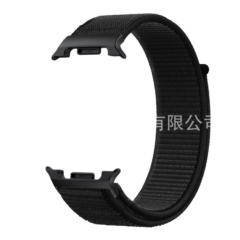 سوار ساعة ذكية سوار نايلون حلقي متوافق مع Samsung Galaxy Watch 8 Classic بملاءمة قابلة للتعديل وحزام بديل باللون أسود قابل للتعديل - Image 4