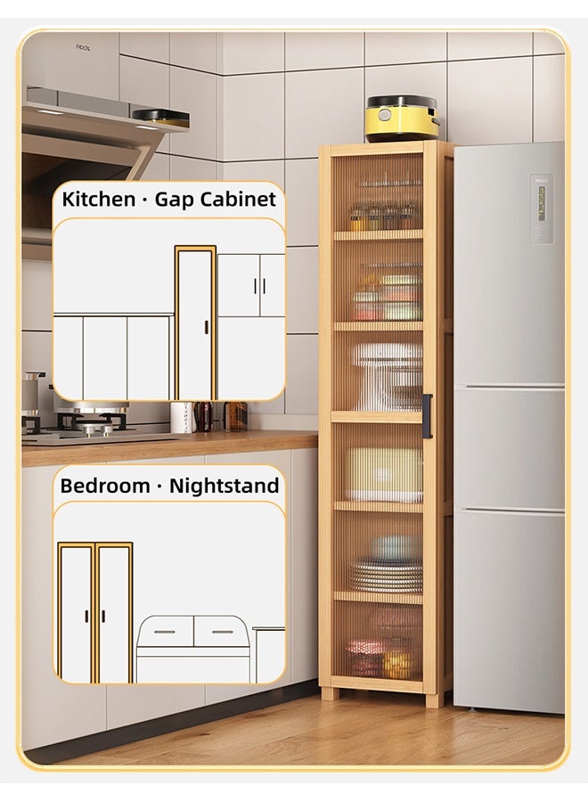 Multi-Functional Kitchen Storage Cabinet, 7-Layer Multi-Purpose, Height-Adjustable Closed Storage Cabinet, Dust-Proof Household Cabinet With Door, Cupboard, Storage Shelf, Microwave Oven, Condiment And Kitchenware Storage Rack - Image 4