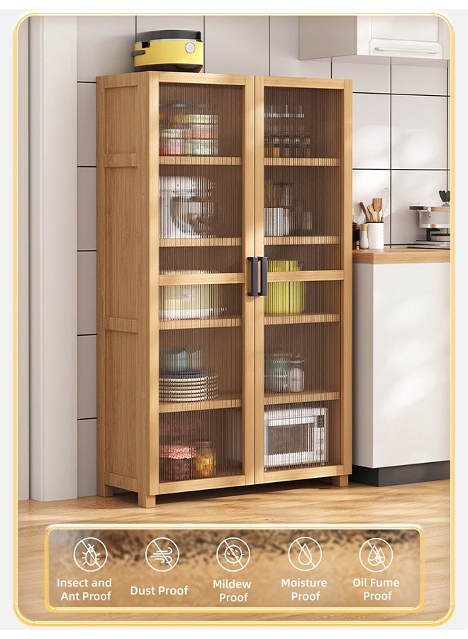 Multi-Functional Kitchen Storage Cabinet, 7-Layer Multi-Purpose, Height-Adjustable Closed Storage Cabinet, Dust-Proof Household Cabinet With Door, Cupboard, Storage Shelf, Microwave Oven, Condiment And Kitchenware Storage Rack - Image 3