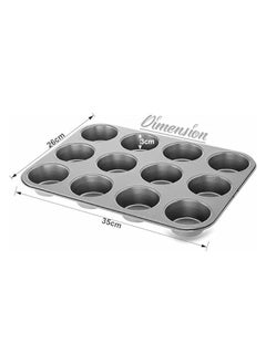erorex [2-Pack] 12 Cup Cupcake Baking tray Non-Stick Carbon Steel Muffin Tray Oven Baking Pan Heat Resistant Bakeware Pan perfect for making Cupcakes  - Image 2
