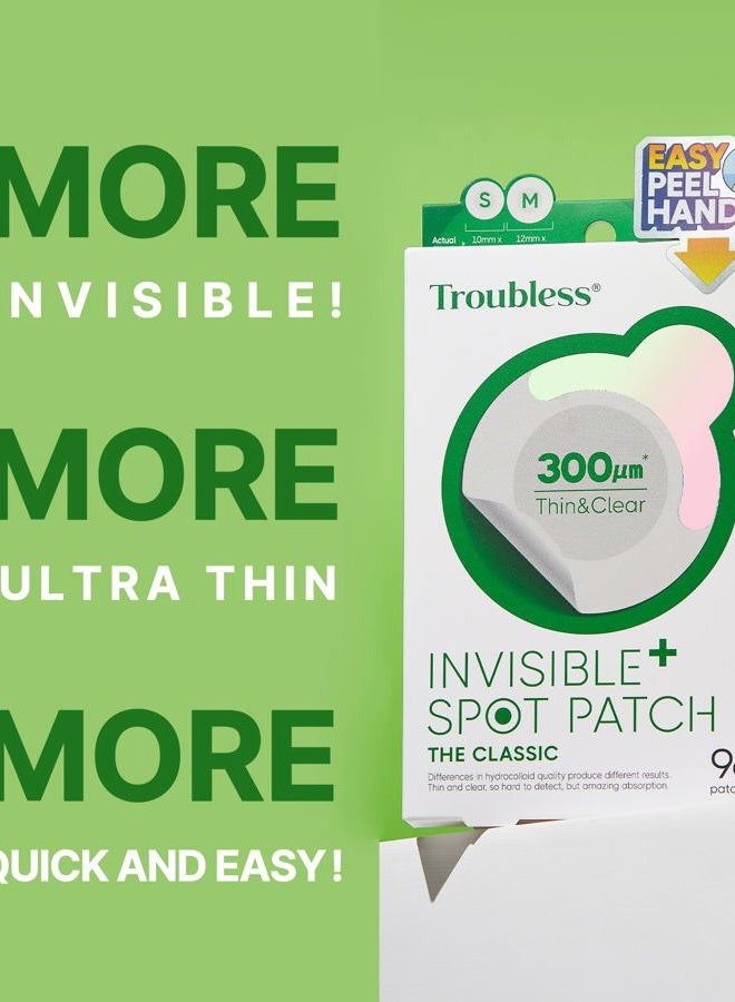 Troubless Invisible Pimple Patch Classic, 96 Patches (2 Sizes) – Ultra Thin Hydrocolloid Spot Treatment for Daytime Use, Easy Peel, Fast Healing, Absorbs Oil & Impurities, For Acne-Prone Skin - Image 2