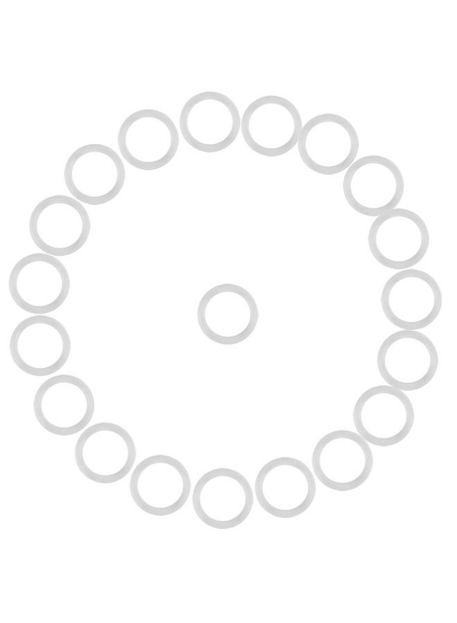 20pcs Silicone Safe O Rings Dummy Pacifier Chain Clips Adapter Holder for Baby Transparent - Image 1