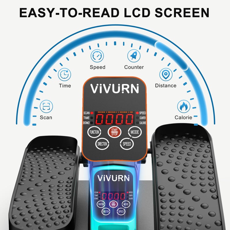 VIVURN-018 Under Desk Elliptical 12 Speed 5 Modes Mini Motorized Leg Exerciser While Sitting for Seniors As Seen on TV with Non-Slip Mat Quiet & Portable Electric Pedal Exerciser for Home and Office - Image 4