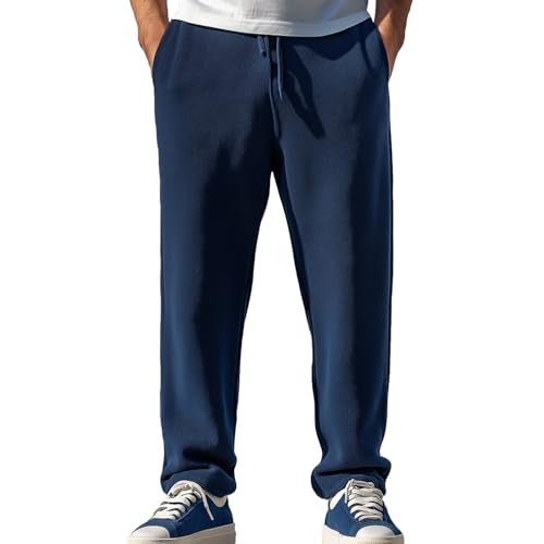 NOBERO Men's Regular Mid Rise Sweatpants (1M-BWJG-R0149_Navy Blue,Medium - Image 1