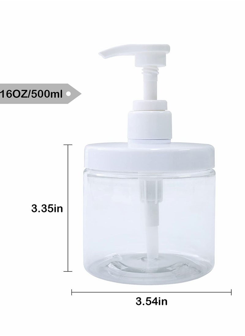 Plastic Pump Bottles, 2 Pcs Refillable Bottle Dispenser, 500ml/17oz Hand Gel Dispenser