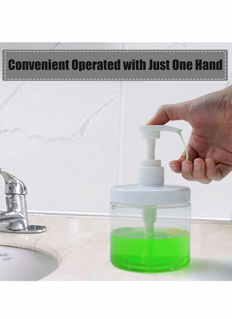 Plastic Pump Bottles, 2 Pcs Refillable Bottle Dispenser, 500ml/17oz Hand Gel Dispenser