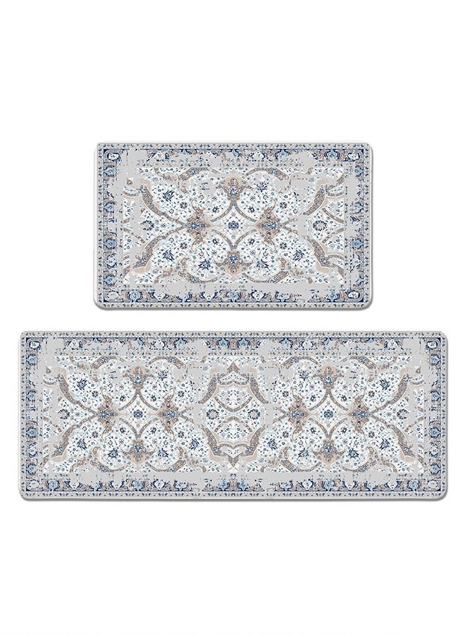 2 PCS Kitchen Floor Mats Rugs Set, Cushion Floor Carpet, Waterproof, Oil Resistant and Anti-Fatigue PU Standing Mat for Kitchen, Floor, Office, Sink, Laundry 45*75CM+45*120CM - Image 1