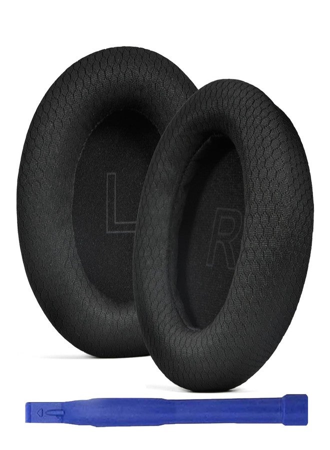 Adhiper Replacement Ear Pads for Soundcore Q30 Headphones, Upgraded Mesh Fabric Earpad Cushions for Anker Soundcore Life Q30/Q35 with High-Density Memory Foam, Breathable & Softer (Black) - Image 1