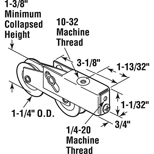 Prime-Line D 1986 1-1/4 In. Steel Ball Bearing Sliding Door Tandem Roller Assembly (Single Pack) - Image 2