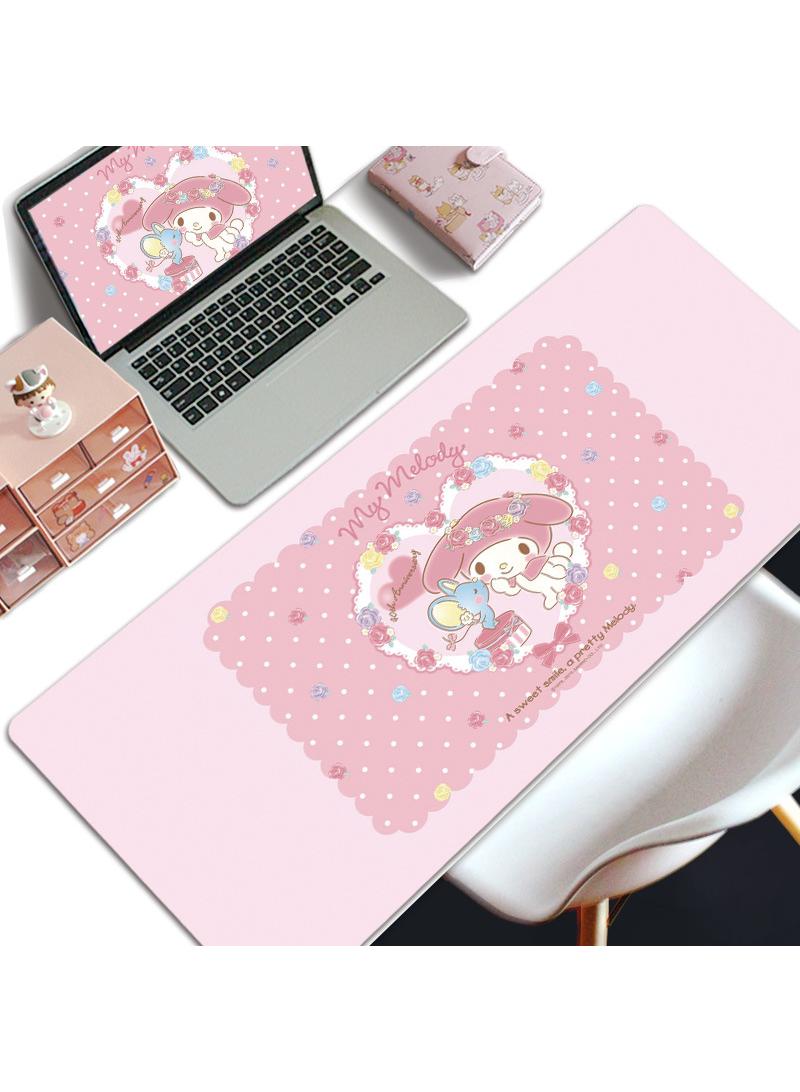 Y&D لوحة ماوس ألعاب My Melody Girls Gift لوحة ماوس كبيرة ممتدة وحواف مخيطة ولوحة ماوس طويلة وقاعدة مطاطية غير قابلة للانزلاق 800X300X4mm - Image 1