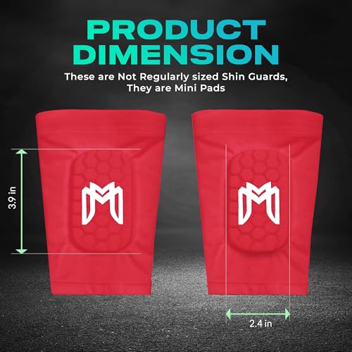 MediCaptain Mini Shin Guards Soccer – Built in Shin Pad Sleeves for Mens, Women, Teens - Small Shin Guards - Lightweight, Breathable Shin Defender Leg Protection (Red, Mini) - Image 2