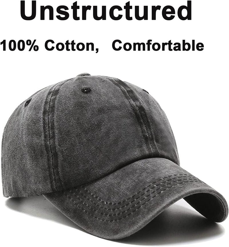 PFFY 2 Packs Vintage Washed Distressed Baseball Cap Golf Dad Hat for Men Women - Image 3