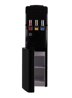Generic Hot & Cold Water Dispenser with Refrigerator – 3-Tap Water Cooler Hot, Cold, Normal – Fast Cooling Water Tank Dispenser with Mini Fridge – Free-Standing Water Cooler for Home & Office – Black  - Image 1