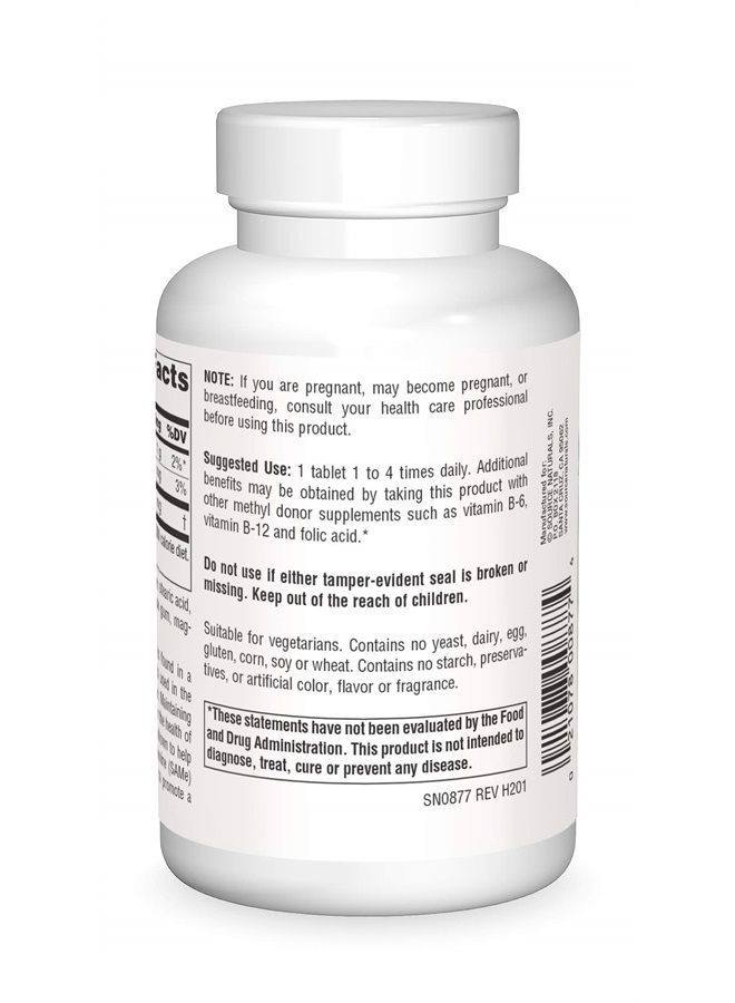 Source Naturals TMG 750mg Trimethylglycine (Anhydrous Betaine) - 60 Tablets - Image 2