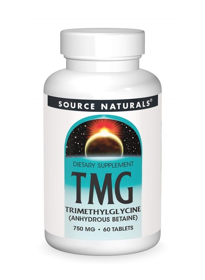 Source Naturals TMG 750mg Trimethylglycine (Anhydrous Betaine) - 60 Tablets - Image 1
