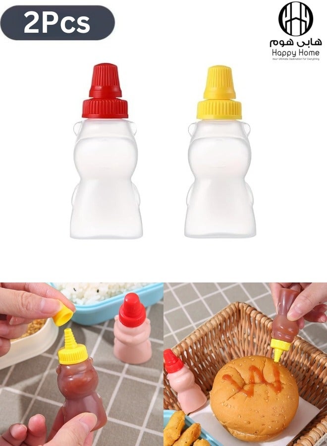 Happy Home 2pcs Mini Bear Shaped Sauce Dispenser 25ml - Image 1