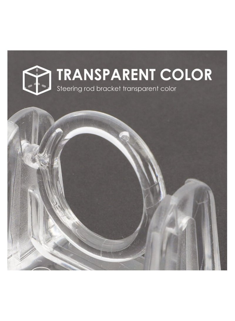 KASTWAVE Self Adhesive Rotating Ring Curtain Rod Brackets, No Drilling, Adjustable Curtain Rod Holders for Kitchen, Bathroom, Hotel, 8Pcs (Clear) - Image 5