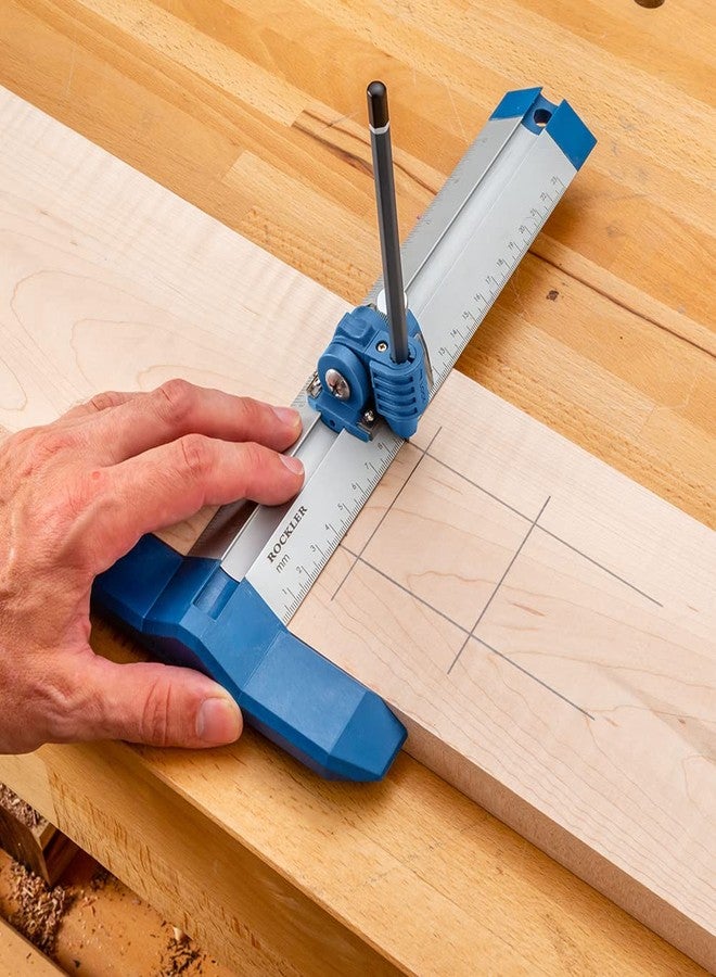 Rockler 9” Quick Draw Marking Gauge -Single-Handed Measuring and Marking Tools w/Spring-Loaded Scale, Dovetail Keyway - Aluminum Ruler to Mark Mortises & Grooves - Multi-Purpose Slide Ruler - Image 3