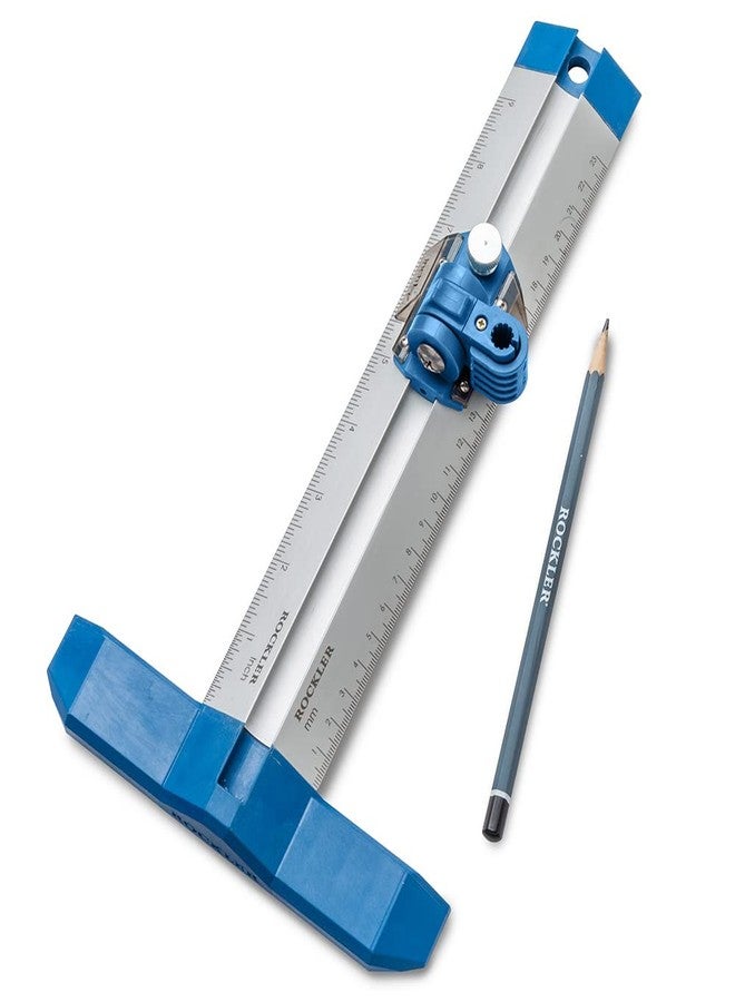 Rockler 9” Quick Draw Marking Gauge -Single-Handed Measuring and Marking Tools w/Spring-Loaded Scale, Dovetail Keyway - Aluminum Ruler to Mark Mortises & Grooves - Multi-Purpose Slide Ruler - Image 1