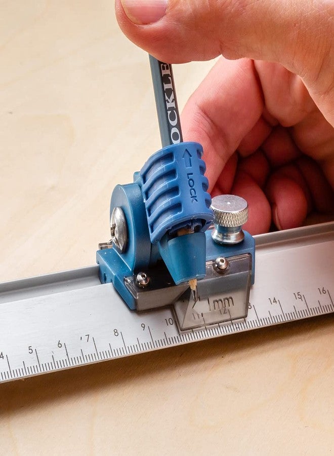 Rockler 9” Quick Draw Marking Gauge -Single-Handed Measuring and Marking Tools w/Spring-Loaded Scale, Dovetail Keyway - Aluminum Ruler to Mark Mortises & Grooves - Multi-Purpose Slide Ruler - Image 5