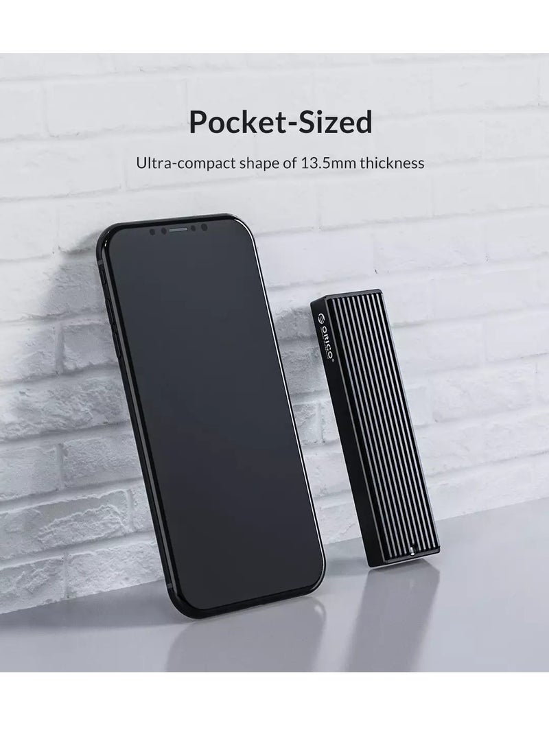 Orico - M.2 SATA B+M/B Key SSD Enclosure USB 3.1 Type C 5Gbps External Solid State Enclosure Adapter for 2280/2260/2242/2230 M.2 NGFF SSD 4TB Max, NOT Supoort PCIe NVMe/AHCI M.2 SSD-M2PF-C3 - Image 1