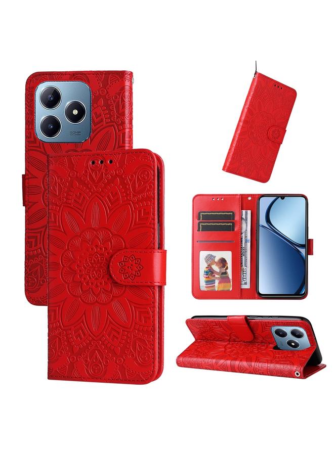 S-TOP Case For Realme C63 / C61 / Note 60 Embossed Sunflower Leather Phone Case - Image 1