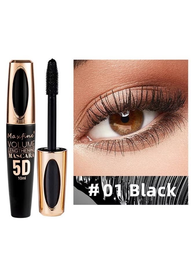 ماكس فاين ماسكارا رموش من ألياف الحرير 5D مقاومة للماء، رموش أطول وأكثر سمكًا وكثيفة بشكل فاخر، تدوم طويلاً، وصلة دراماتيكية، مقاومة للتلطخ، تركيبة مضادة للحساسية، أسود - Image 3