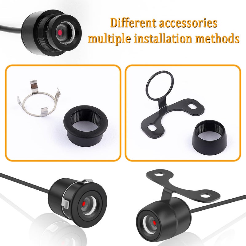 IHOTDER Car Reverse Backup Camera - [HD Night Vision] [170Â°Wide Angle] Front Side Rear View Camera with Dual Purpose Design - Waterproof Universal Reverse Camera for Car Truck SUV RV - Image 4