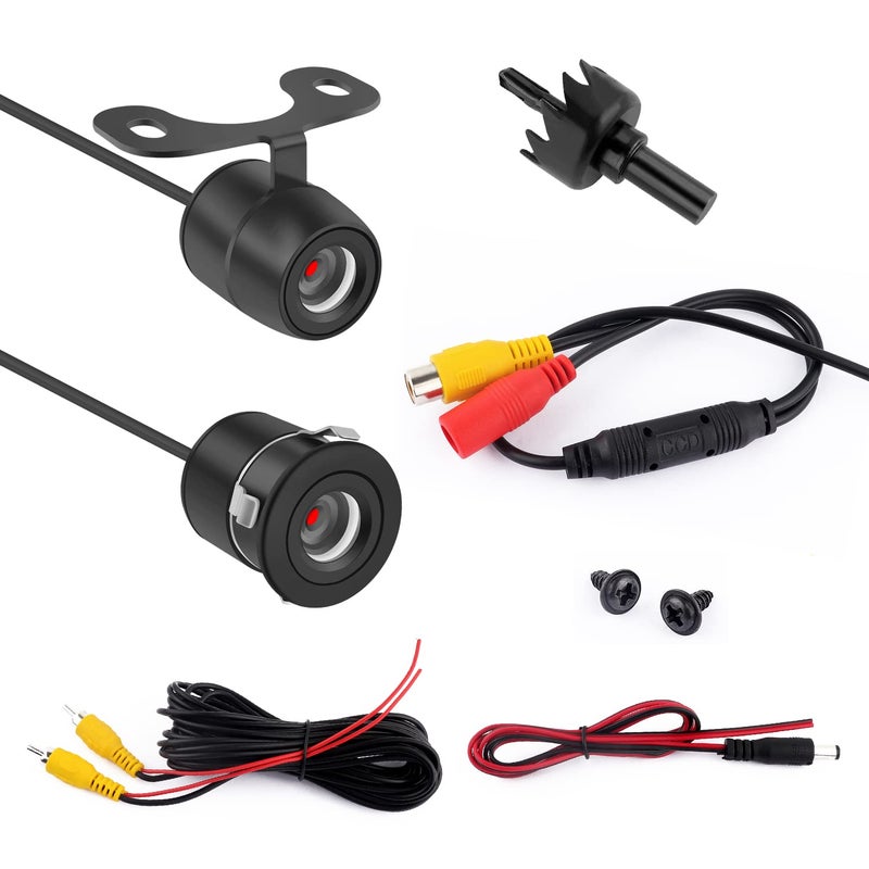 IHOTDER Car Reverse Backup Camera - [HD Night Vision] [170Â°Wide Angle] Front Side Rear View Camera with Dual Purpose Design - Waterproof Universal Reverse Camera for Car Truck SUV RV - Image 2