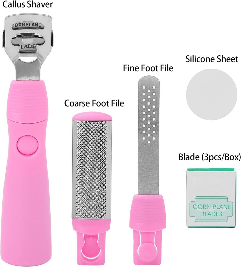 كلاراكو مجموعة أدوات العناية بالقدمين 3 في 1، مجموعة أدوات العناية بالقدمين من الفولاذ المقاوم للصدأ، مبردات احترافية للقدمين، مزيل للجلد الميت، للعناية بالقدمين، تقشير الجلد الميت، العناية بالقدمين وتنظيفها، إلخ. - Image 3