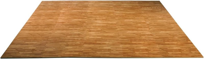 Displays2go Interlocking Floor Mats with Woodgrain Pattern 10 x 10 Floor Covering EVA Foam AntiFatigue Surface Perfect for Trade Show Booths  - Image 2