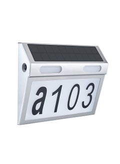 Generic Modern Solar Address Sign with Stainless Steel House Numbers Waterproof LED Lighted Plaque 3 Color Modes for Outdoor Use  - Image 1