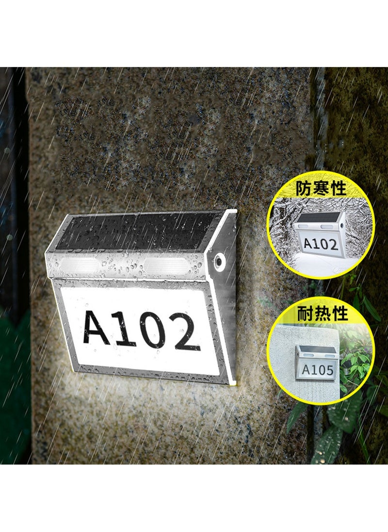 Generic - Modern Solar Address Sign with Stainless Steel House Numbers Waterproof LED Lighted Plaque 3 Color Modes for Outdoor Use - Image 1