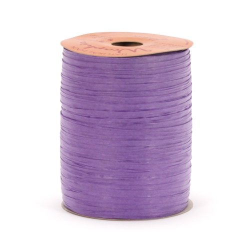 Berwick Offray Matte Purple Raffia Ribbon, 1/4'' Wide, 100 Yards, 7MM - Image 1
