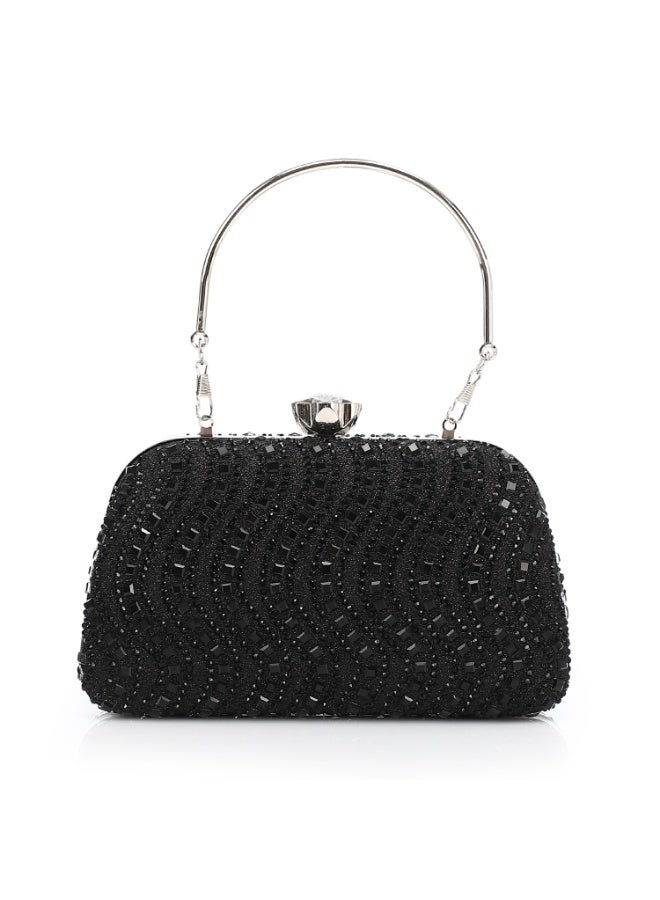 Mr.joe Crystal Top Handle Evening Clutch - Black - Image 1