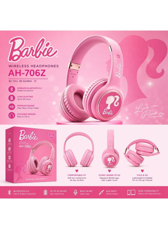 Barbie Wireless Headphones AH-706Z Pink - Image 2