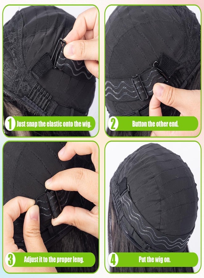 CARA 4 PCS Adjustable Elastic Band for 3 in 1 Half Wigs Nonslip Wig Strap Black Elastic Bands for Glueless Wig Making Wig Cap Accessories - Image 2