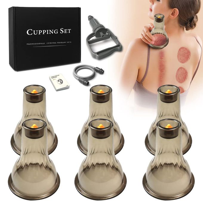 AIKOTOO Cupping Set Cupping Therapy Set Massage Cups for Pain Relief Physical Therapy Body Massage Gua Sha 3 in 1 Cupping Kit for Massage Therapy with Pump Vacuum Suction 6 Extra Thick Super Cups - Image 4