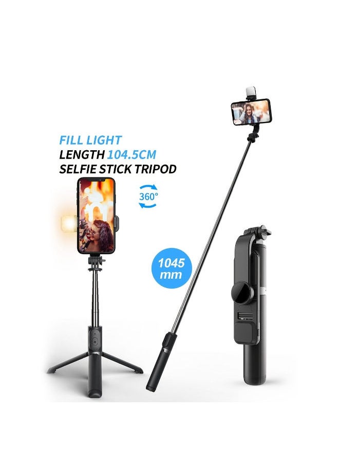 SHOPI - Q02S Selfie Stick and Shaft Tripod With Detachable Wireless Remote Control, Scalable Since Shaft Tripod With LED - Image 1