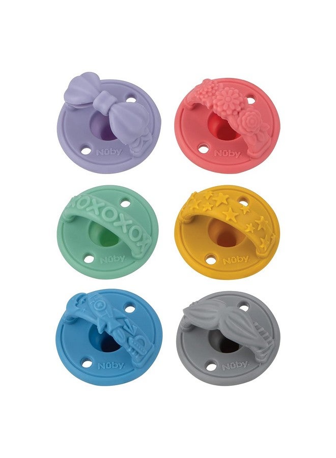 Nuby 2 Pack Silicone Pacifier with Natural Cherry Shaped Nipple - 0+ Months, 2 Pack, Colors May Vary - Image 2