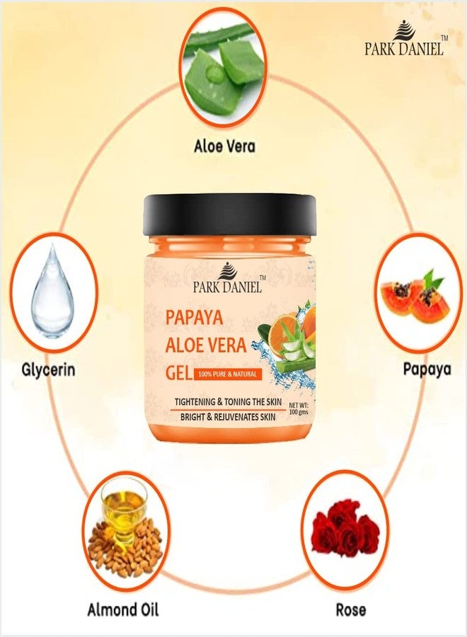 Park Daniel Papaya & Aloe Vera Extract Gel For Skin Tightening, Toning, Brightening and Rejuvenates Pack of 2 of 100 grams - Image 3