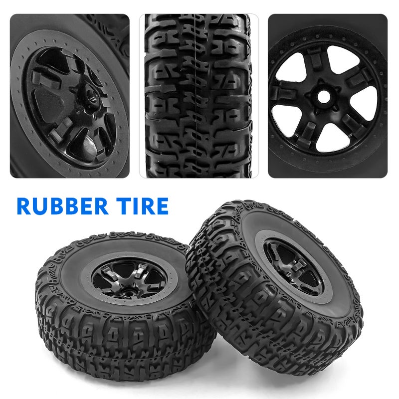 إطارات مطاطية لمركبات التسلل RC 4 قطع، إطارات سيارات RC، بديل لشاحنات المسار القصير RC Traxxas Slash مقياس 1/10، بطرف سداسي الشكل 12 مم - Image 2