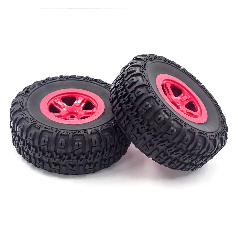 إطارات مطاطية لمركبات التسلل RC 4 قطع، إطارات سيارات RC، بديل لشاحنات المسار القصير RC Traxxas Slash مقياس 1/10، بطرف سداسي الشكل 12 مم - Image 5