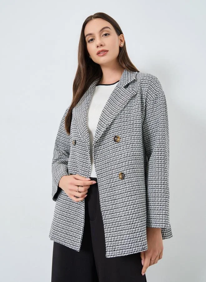 Take Two Houndstooth Double-Breasted Coat
