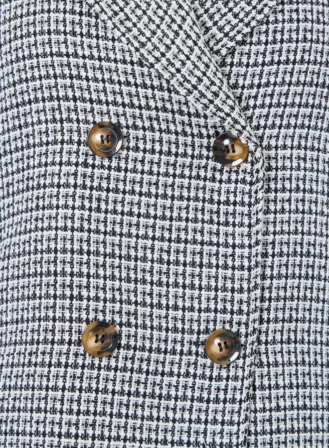 تايك تو معطف مزدوج الأزرار بنقشة هوندستوث