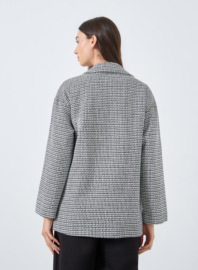 Take Two Houndstooth Double-Breasted Coat - Image 5