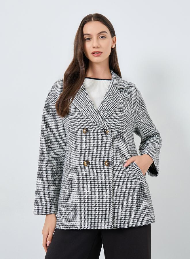 Take Two Houndstooth Double-Breasted Coat - Image 3