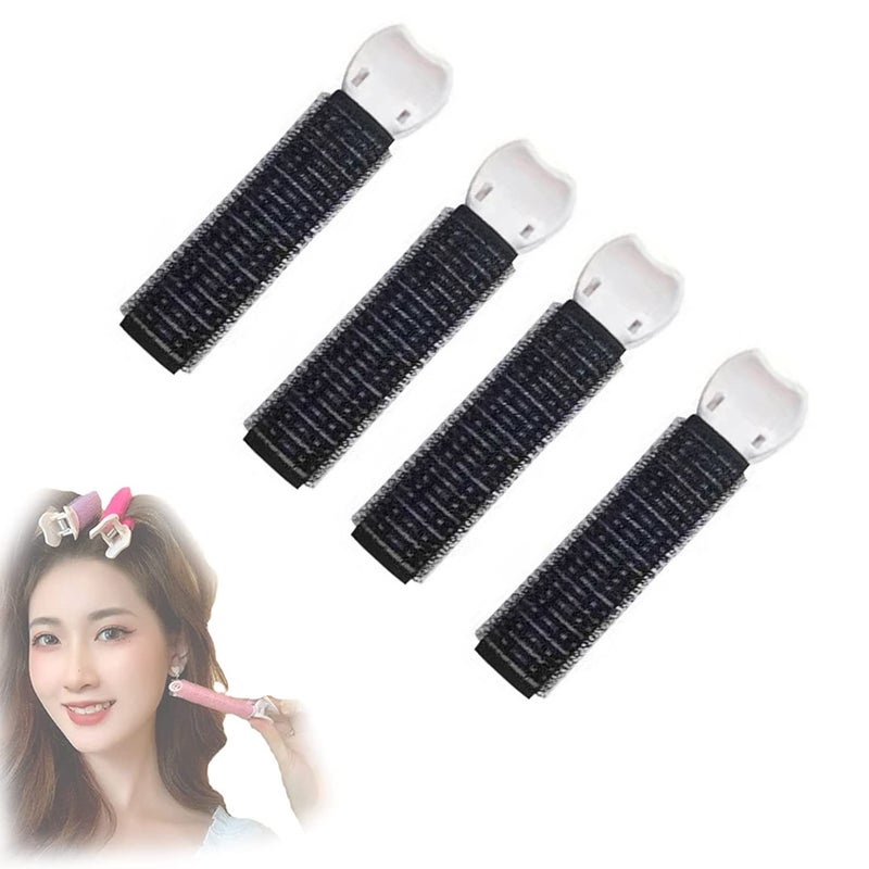 comfrt Volumizing Hair Clips, Volumizing Root Clips for Hair, Velcro Hair Clips, Volume Clips for Roots, Rollers for Fluffy Hair Roots, Heatless Hair Curler (4Pcs, Black) - Image 1